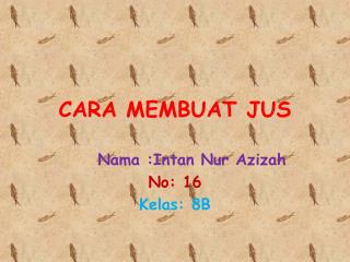 Animasi cara membuat jus coklat