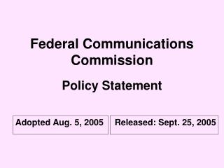 Federal Communications Commission