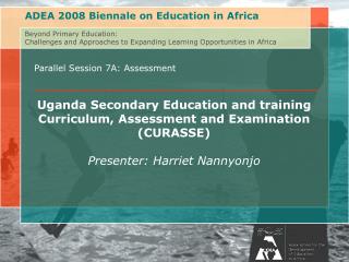 Parallel Session 7A: Assessment