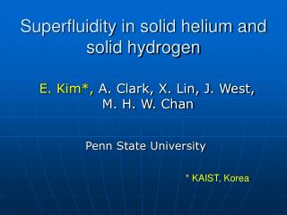 Superfluidity in solid helium and solid hydrogen