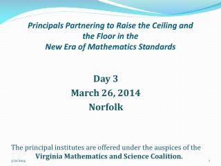 Principals Partnering to Raise the Ceiling and the Floor in the New Era of Mathematics Standards