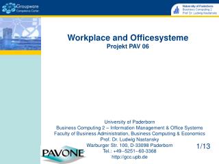 Workplace and Officesysteme Projekt PAV 06