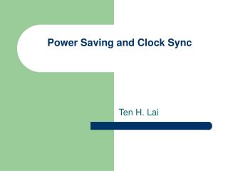 Power Saving and Clock Sync