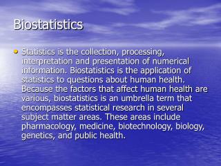 Biostatistics