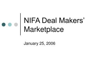 NIFA Deal Makers’ Marketplace
