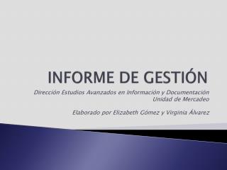 INFORME DE GESTIÓN