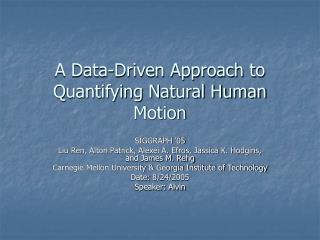 A Data-Driven Approach to Quantifying Natural Human Motion