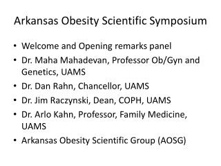 Arkansas Obesity Scientific Symposium
