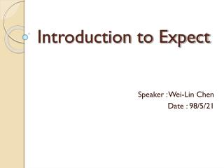 Introduction to Expect