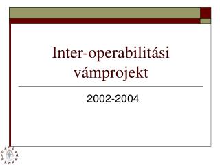 Inter-operabilitási vámprojekt