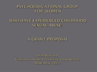 16.8% of females experience CSA Indicators of risk include: gender, disability,