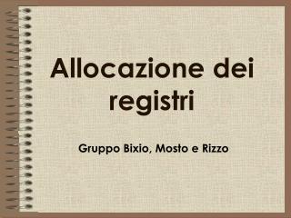 Allocazione dei registri