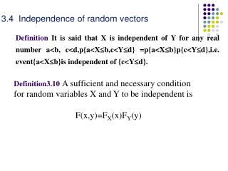 3.4 Independence of random vectors