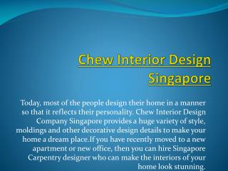 Chew Interior Design Company Singapore