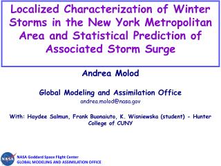 Andrea Molod Global Modeling and Assimilation Office andrea.molod@nasa