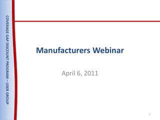 Manufacturers Webinar