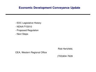 Economic Development Conveyance Update