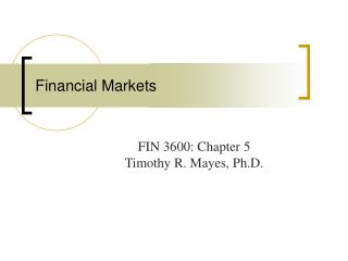 Financial Markets