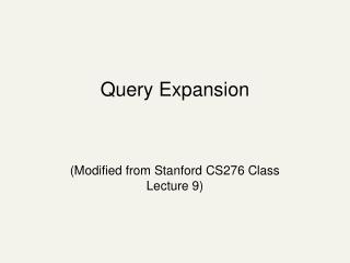 Query Expansion