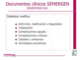 Documentos clínicos SEMERGEN SEMERGEN DoC