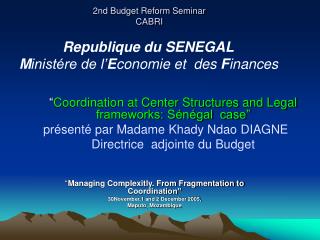 2nd Budget Reform Seminar CABRI