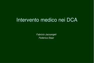 Intervento medico nei DCA