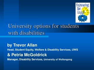 University options for students with disabilities