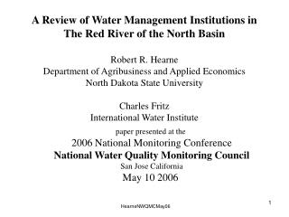 paper presented at the 2006 National Monitoring Conference