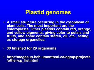 Plastid genomes