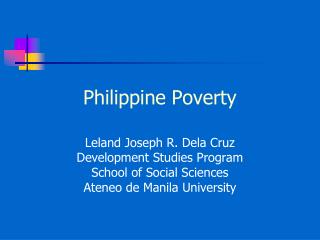 Philippine Poverty