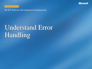 Understand Error Handling