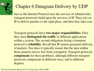 Chapter 6 Datagram Delivery by UDP