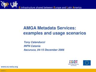 AMGA Metadata Services: examples and usage scenarios