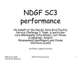 NDGF SC3 performance