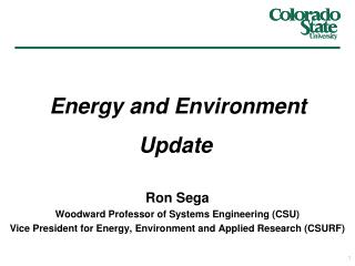 Ron Sega Woodward Professor of Systems Engineering (CSU)