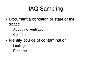 IAQ Sampling