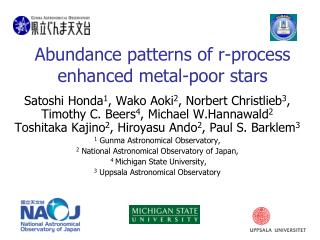 Abundance patterns of r-process enhanced metal-poor stars