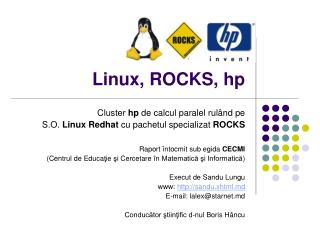 Linux, ROCKS, hp