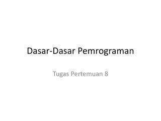Dasar-Dasar Pemrograman