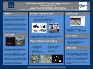 Vehicle Location by Thermal Images Features CS 426 Senior Project - Spring 2012