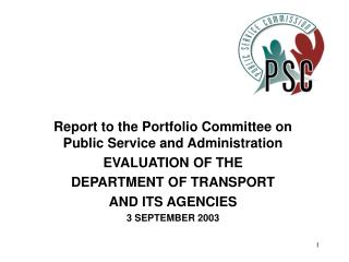 Report to the Portfolio Committee on Public Service and Administration EVALUATION OF THE