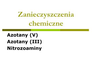 Zanieczyszczenia chemiczne