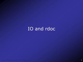 IO and rdoc