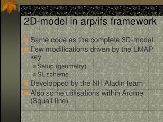 2D-model in arp/ifs framework