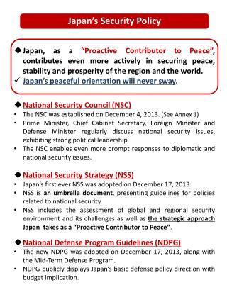 Japan’s Security Policy