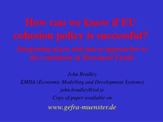 How can we know if EU cohesion policy is successful?