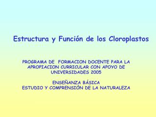 Estructura y Función de los Cloroplastos