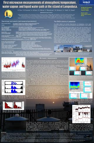 5th HyMeX Workshop 17-19 May 2011 Menorca, Spain Poster session Observation systems PO1.8
