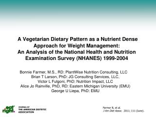 JOURNAL OF THE AMERICAN DIETETIC ASSOCIATION