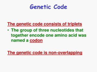 Genetic Code